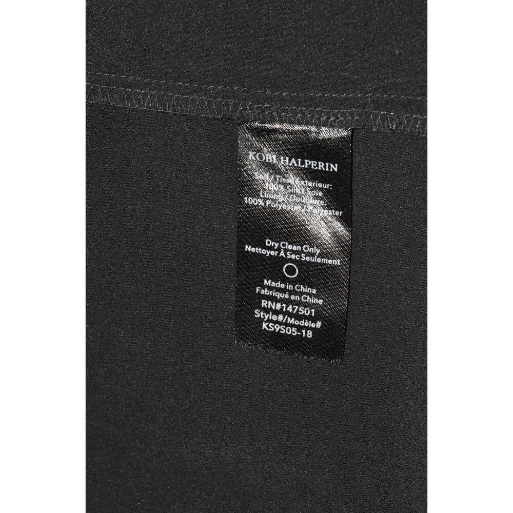 A6 Auth KOBI HALPERIN Black Background Seashell Pattern Silk Midi Skirt Size S - Picture 5 of 5